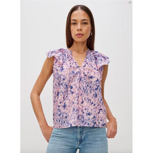 RAILS NWT Evereve Karysa Cotton Pink Ikat Blouse // XS